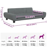 VidaXL Hondenmand 100x54x33cm Fluweel Donkergrijs - 34% Korting!