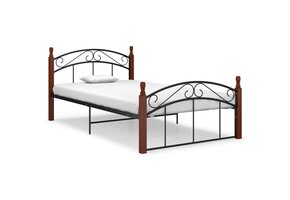 Bedframe Metaal & Eikenhout Zwart 120x200 cm - 41% Korting!
