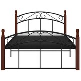 Bedframe metaal & eikenhout zwart - 120x200 cm - 35% Korting