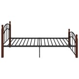 Bedframe metaal & eikenhout zwart - 120x200 cm - 35% Korting