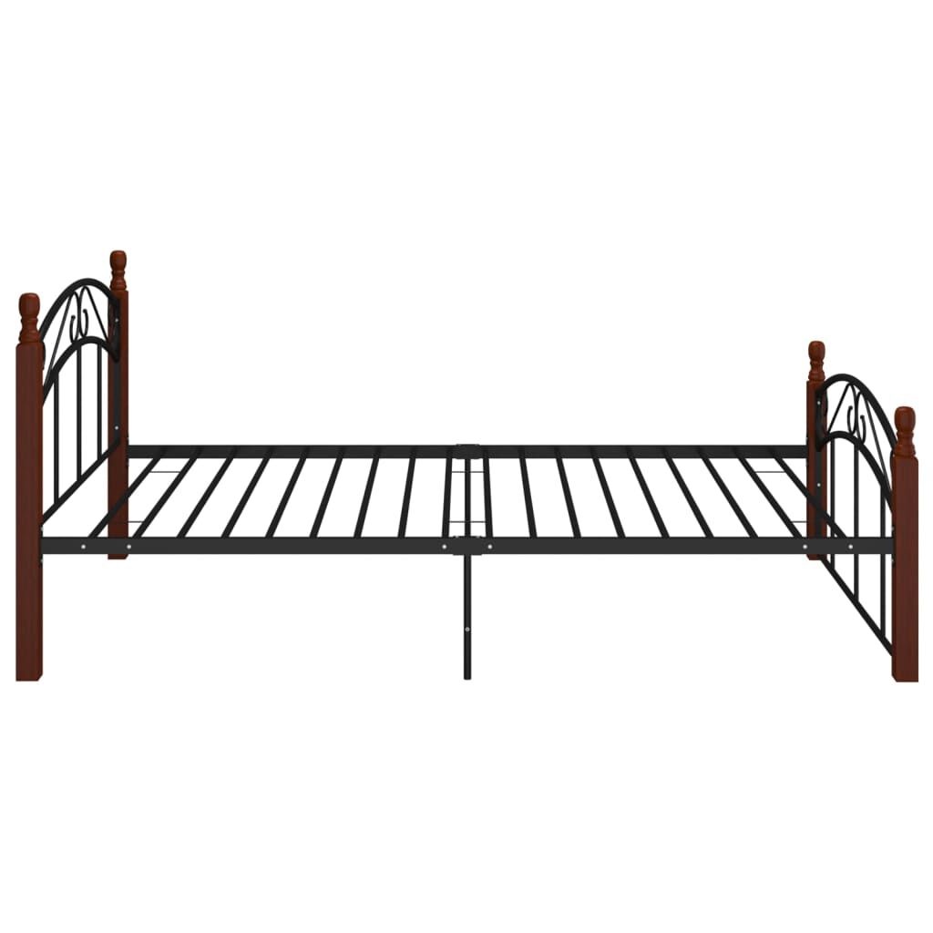 Bedframe metaal & eikenhout zwart - 120x200 cm - 35% Korting