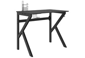 Gamingbureau Zwart 90x60x75 cm - K-vormige poten - 41% Korting