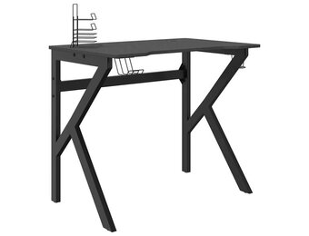 Gamingbureau met K-vormige poten 90x60x75 cm Zwart - 34% Korting