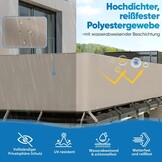 Privacy Scherm Balkon 90x600cm Taupe - 33% Korting
