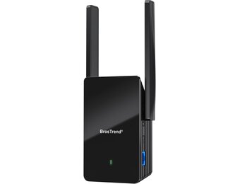 BrosTrend WiFi 6 Versterker AX1500 - Zwart, 185m² Bereik - 34% Korting!