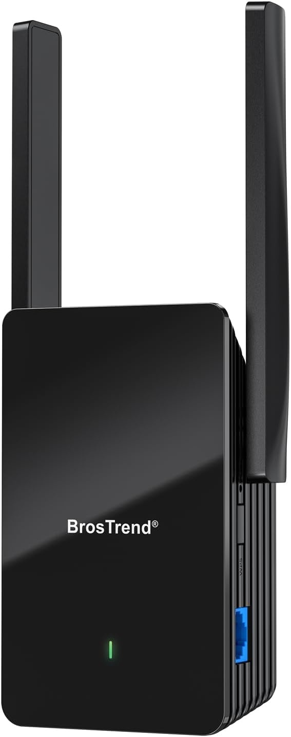 BrosTrend WiFi 6 Versterker AX1500 - Zwart, 185m² Bereik - 34% Korting!