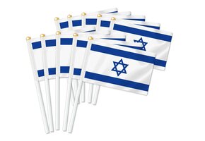 25x Israël Handvlaggen 14x21cm Polyester - 45% Korting!