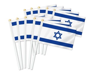 25 Stuks Israël Handheld Vlaggen, Israëliet Decor Hand Hold Vlag Decoratie Banner Hand Israël