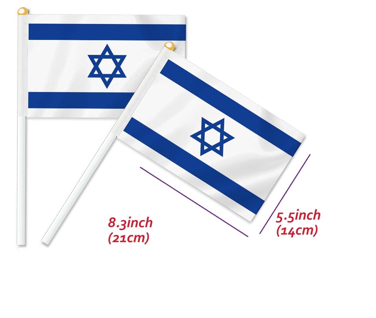 25 Stuks Israël Handheld Vlaggen, Israëliet Decor Hand Hold Vlag Decoratie Banner Hand Israël