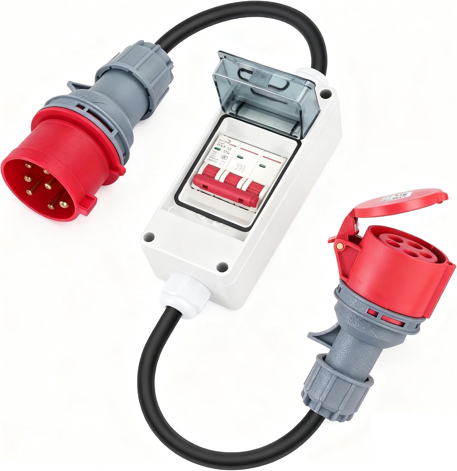 CEE Adapter 32A naar 16A met Stroomonderbreker - IP44 Krachtstroomverloop