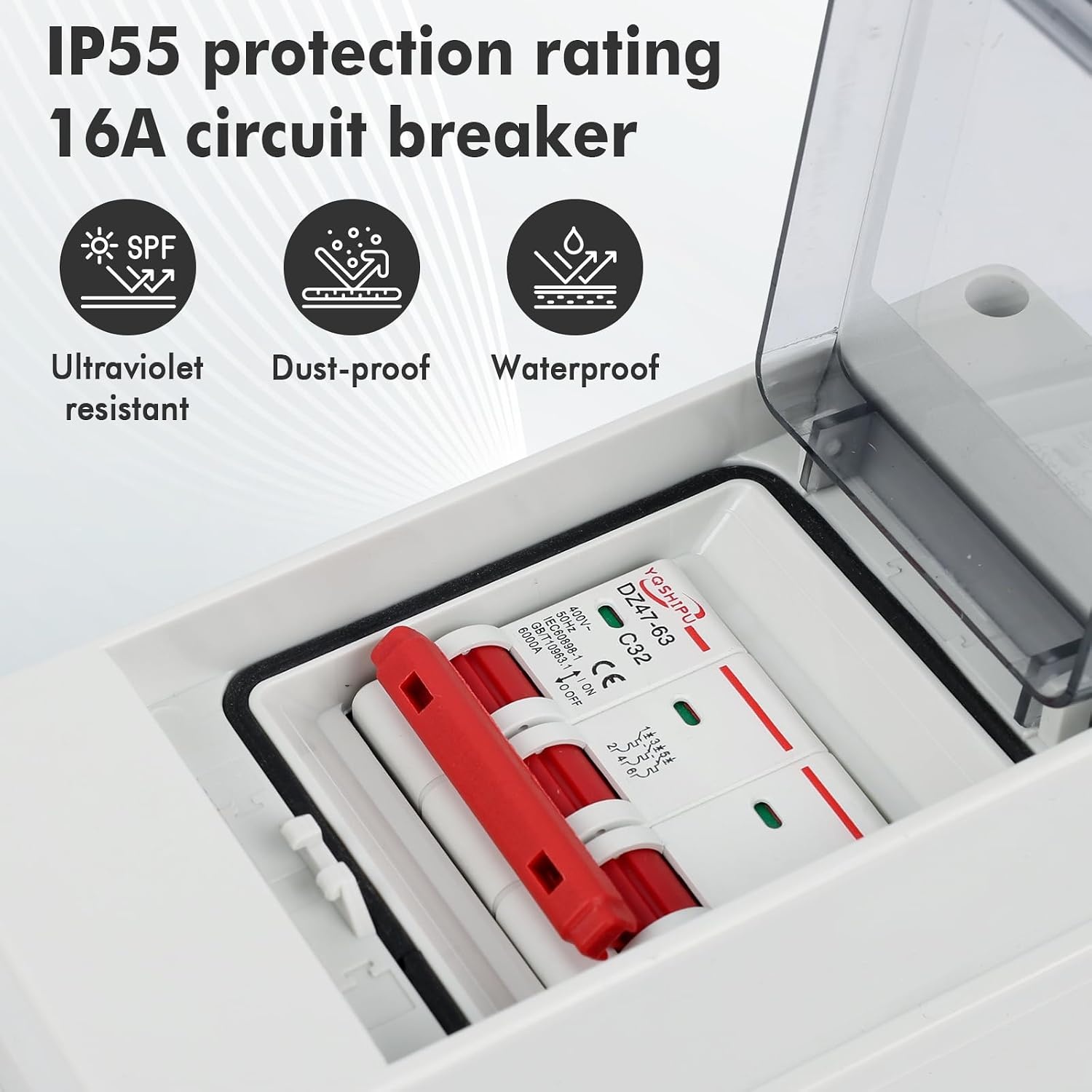 CEE Adapter 32A naar 16A met Stroomonderbreker - IP44 Krachtstroomverloop