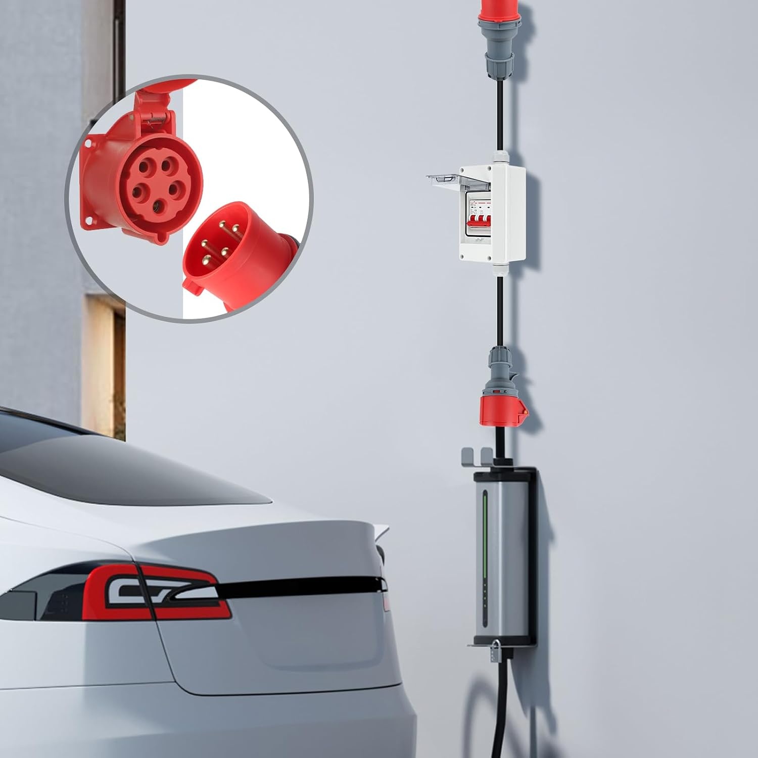 CEE Adapter 32A naar 16A met Stroomonderbreker - IP44 Krachtstroomverloop