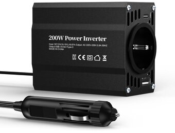 12V/220V Omvormer 300W met USB & Type C Snellader