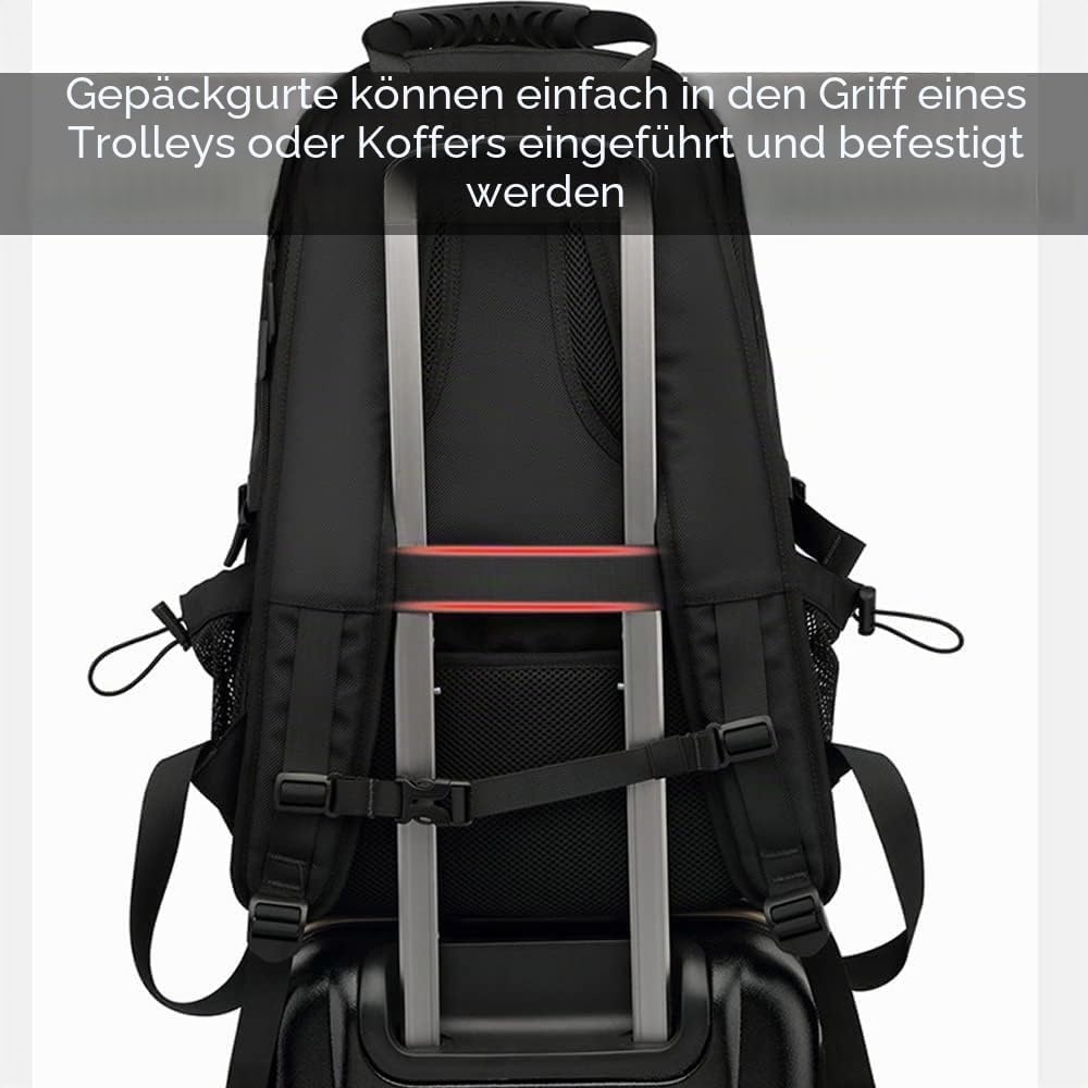 Reisrugzak Zwart 60L voor 17" Laptop - Waterbestendig
