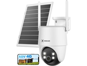 COCOCAM 4G Beveiligingscamera - 2K PTZ Outdoor Camera met Zonnepaneel en Batterij