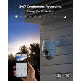 COCOCAM 4G Beveiligingscamera - 2K PTZ Outdoor Camera met Zonnepaneel en Batterij