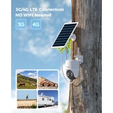 COCOCAM 4G Beveiligingscamera - 2K PTZ Outdoor Camera met Zonnepaneel en Batterij