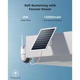 COCOCAM 4G Beveiligingscamera - 2K PTZ Outdoor Camera met Zonnepaneel en Batterij