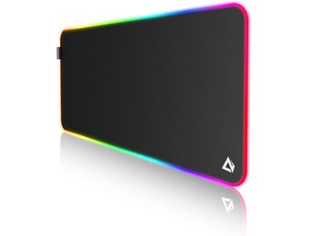 900x400 Gaming Desk Pad, Waterproof XXL Large Gaming Mouse Pad (900x400x4mm), RGB Mouse Mat with 11 LED Lighting Effects, Non Slip Rubber Base Mouse Mat for PC Laptop Keyboard