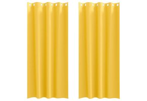 vidaXL Gordijnen 2 stuks Mosterdgeel Polyester - 45% Korting