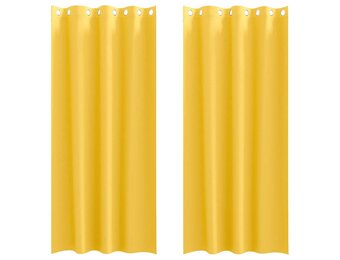 vidaXL Gordijnen met gordijnen 2 pcs Mosterdgeel Polyester