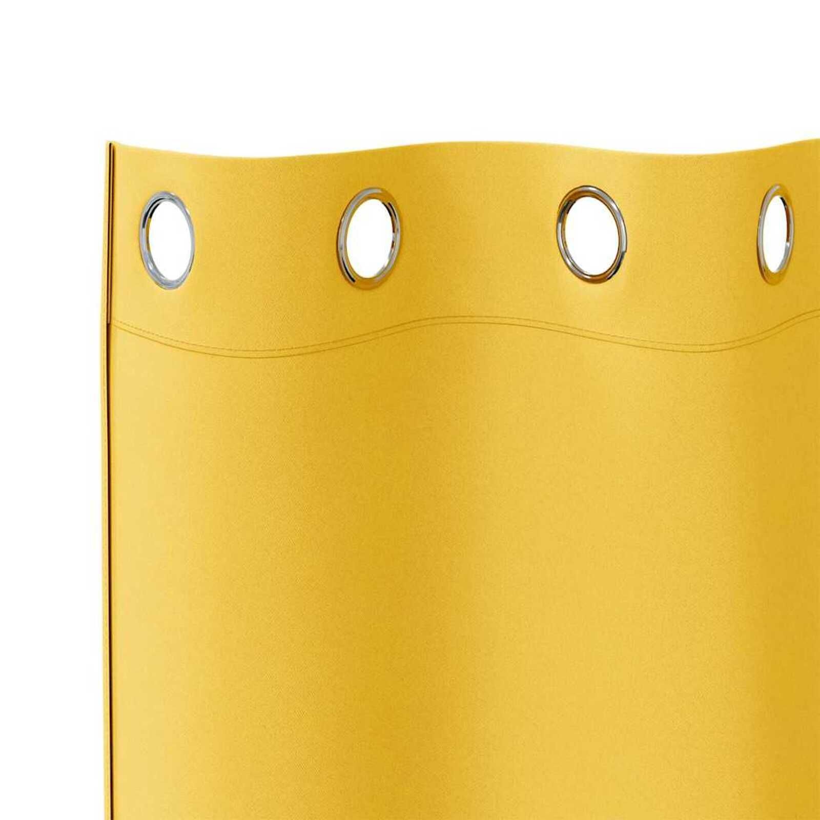 vidaXL Verduisterende Gordijnen Mosterdgeel Polyester 2 stuks - 58% Korting