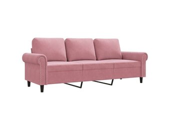 vidaXL Driezitsbank 180 cm fluweel roze
