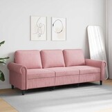 vidaXL Driezitsbank 180 cm fluweel roze