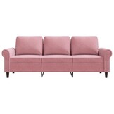 vidaXL Driezitsbank 180 cm fluweel roze