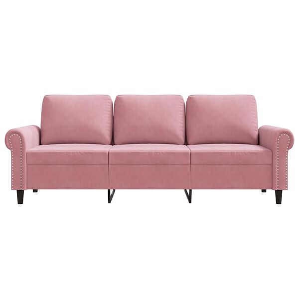 vidaXL Driezitsbank 180 cm fluweel roze