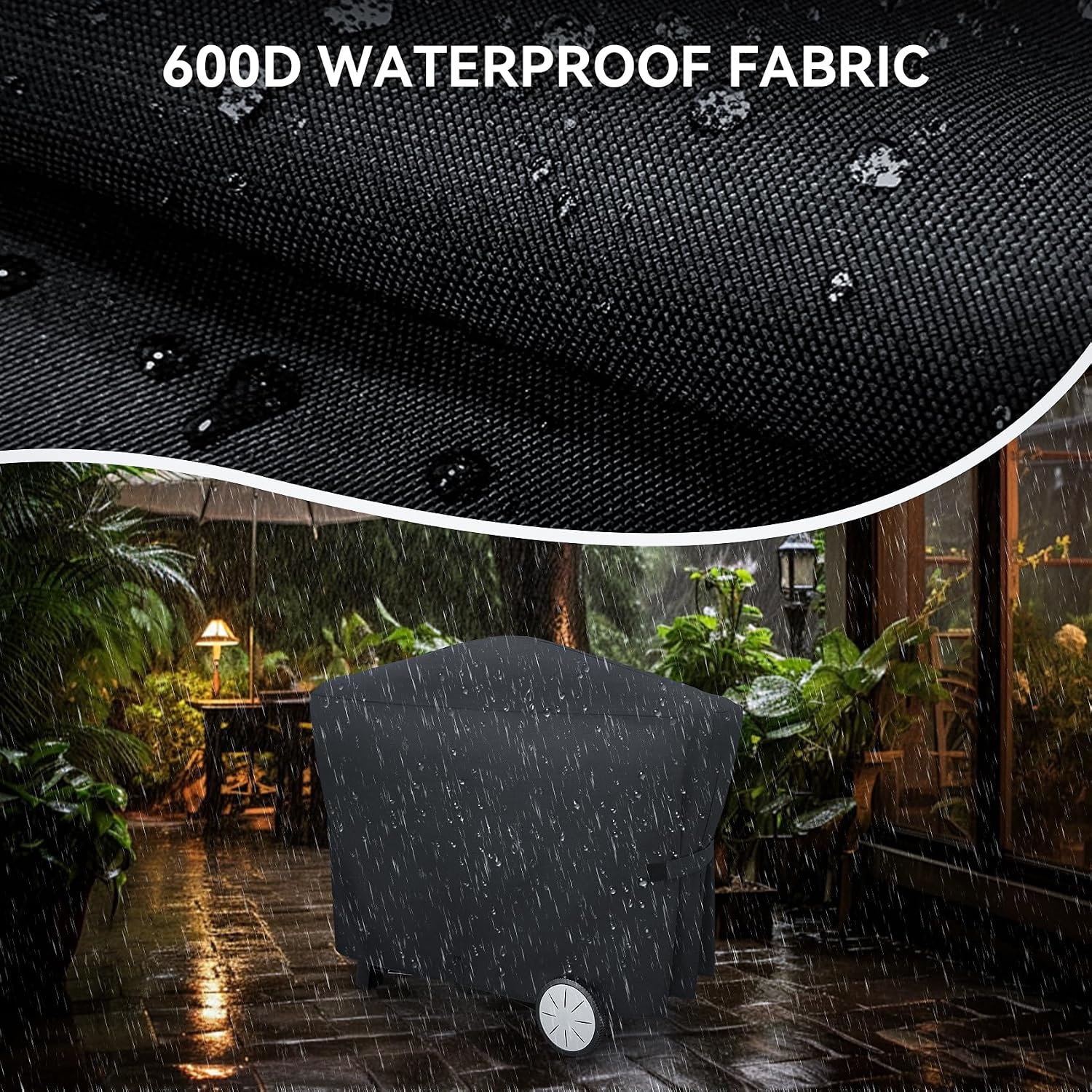 Onlyfire Barbecuehoes voor Weber Q 2000/3000 Gasbarbecue, Weerbestendige Barbecuehoes, 600D, BBQ Hoes, Barbecuezeil Waterdicht