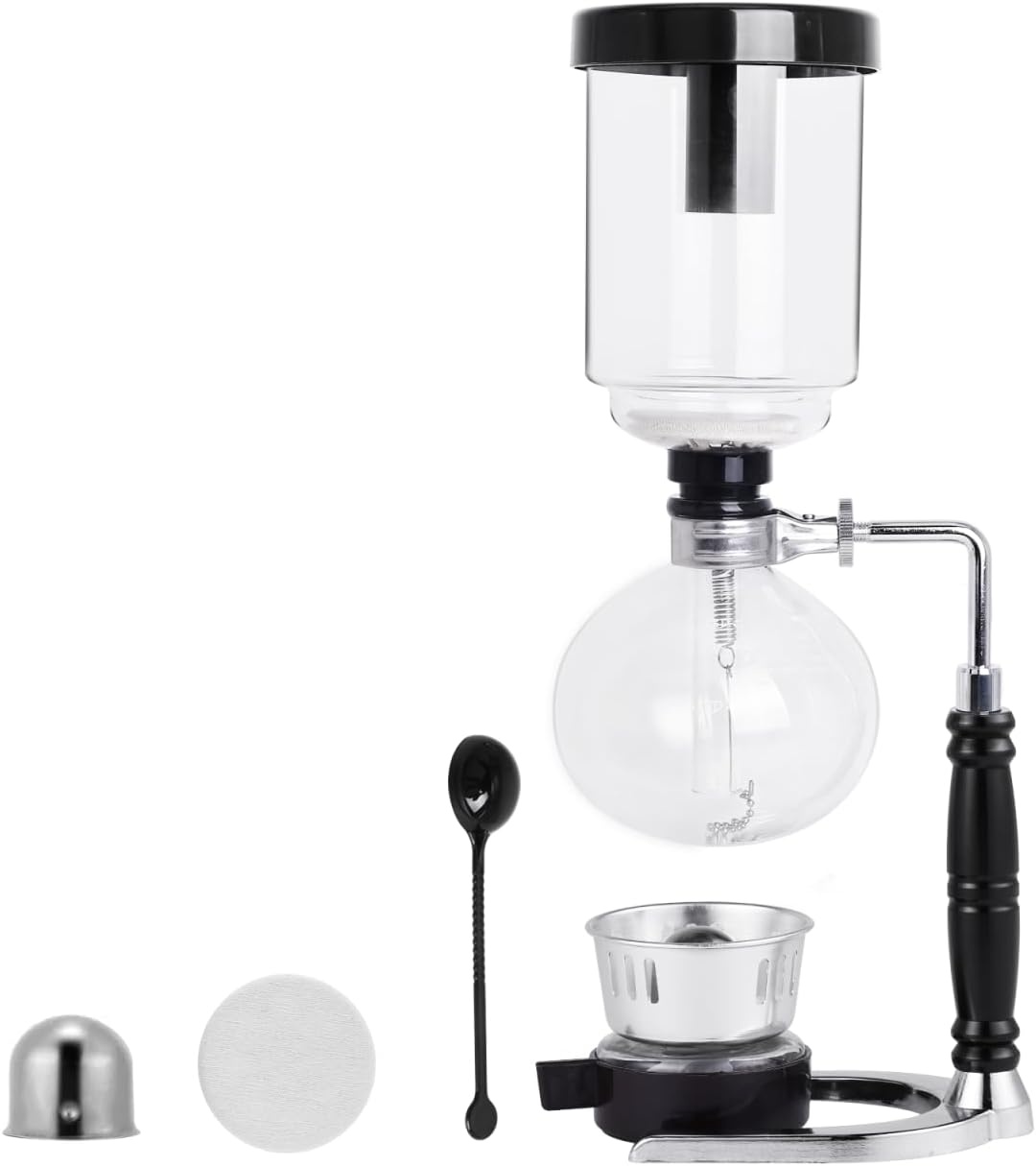 YUCHENGTECH Syphon Koffiezetapparaat, Glas, 3 Kopjes, 360 ml