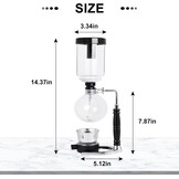 YUCHENGTECH Syphon Koffiezetapparaat, Glas, 3 Kopjes, 360 ml