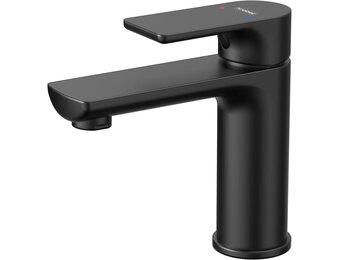 Krobec badkamerkraan, wastafelkraan, gootsteenkraan, gastentoiletkraan, badkamerkraan, eenhendelmengkraan voor wastafel, messing, keramisch binnenwerk (Matzwart).