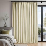 Deconovo Verduisterende Thermo Gordijnen met Pencil Tape Moderne Isolerende Gordijnen voor Slaapkamer en Woonkamer, 280×245 CM, Lichtbeige, 1 Panelen