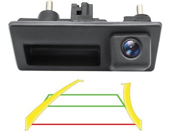 Dynamische achteruitrijcamera 1080p voor Audi A4L A5 A3 Q3 Q5 RS6 VW Passat Tiguan Jetta Sharan Lavida Skoda, werkt alleen met monitor radio head-unit, die AHD 1080P videosignaal ondersteunt