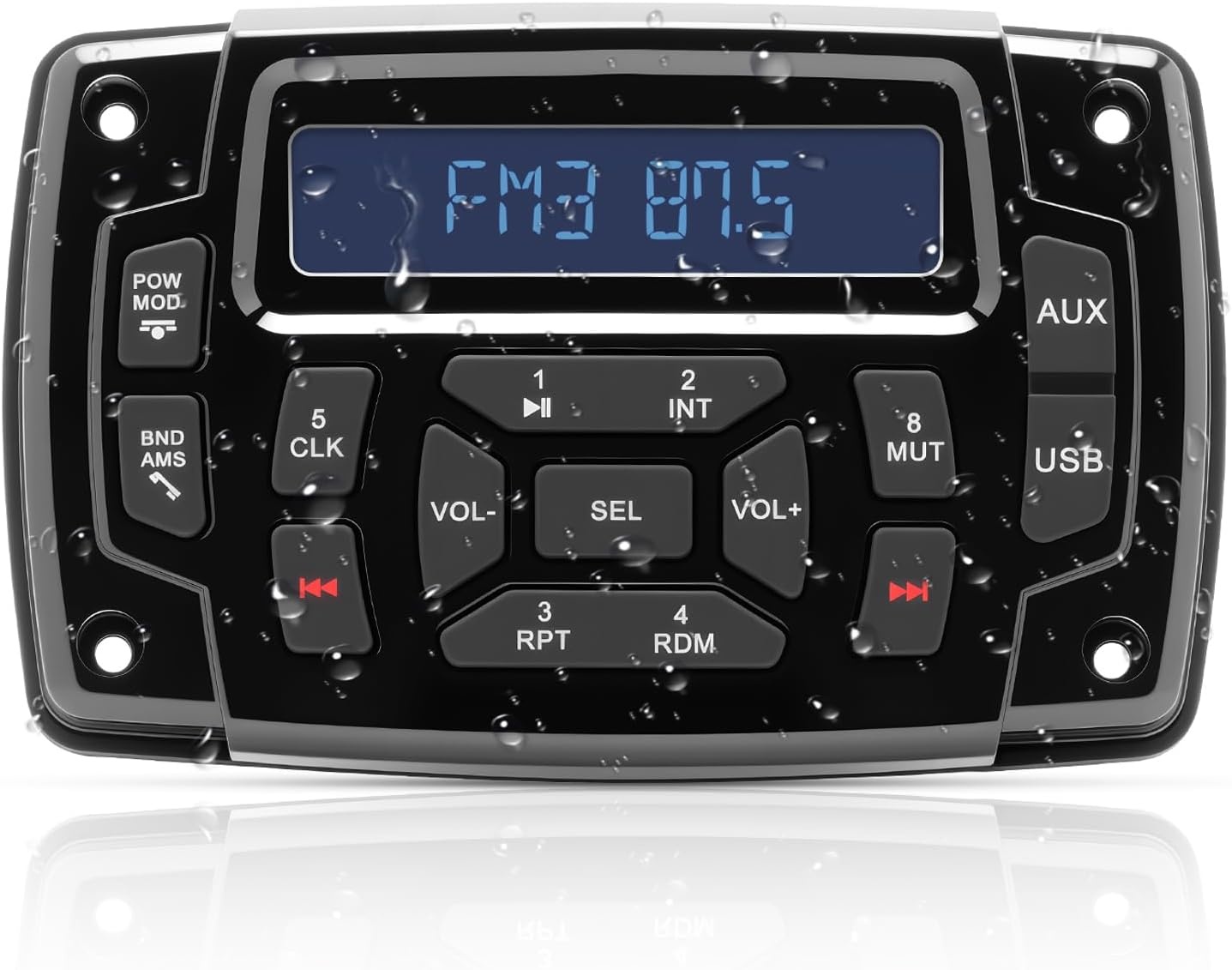Geloo Boot Marine Stereo Waterdicht MP3-speler AM/FM-radio Stereo Media Ontvanger voor Boten, Jachten, Marineboten