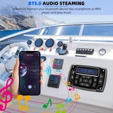 Geloo Boot Marine Stereo Waterdicht MP3-speler AM/FM-radio Stereo Media Ontvanger voor Boten, Jachten, Marineboten