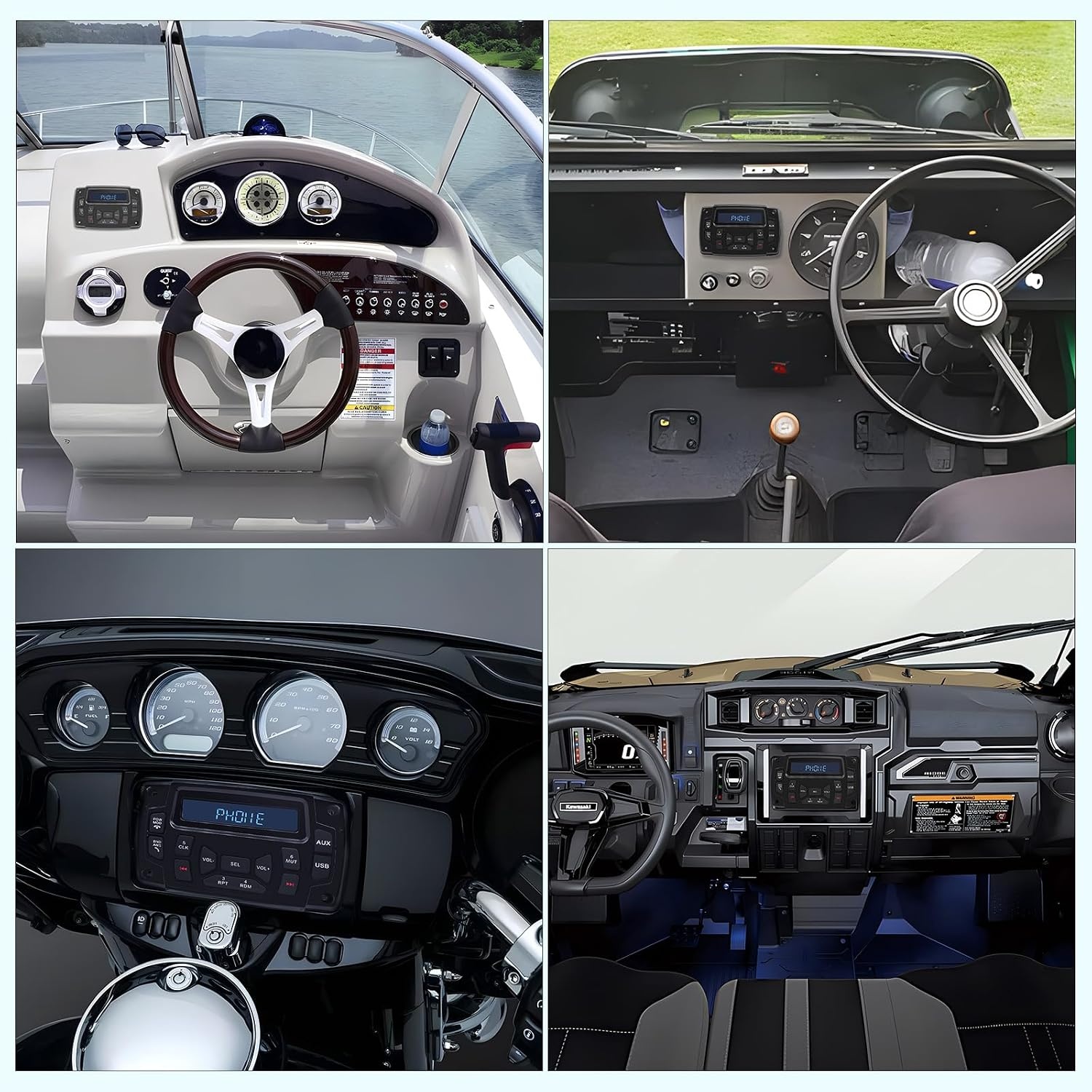 Geloo Boot Marine Stereo Waterdicht MP3-speler AM/FM-radio Stereo Media Ontvanger voor Boten, Jachten, Marineboten