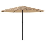 vidaXL Parasol met LED's en stalen paal 324x324x247 cm bruin