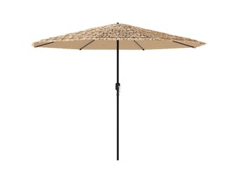 vidaXL Parasol met LED's en stalen paal 324x324x247 cm bruin