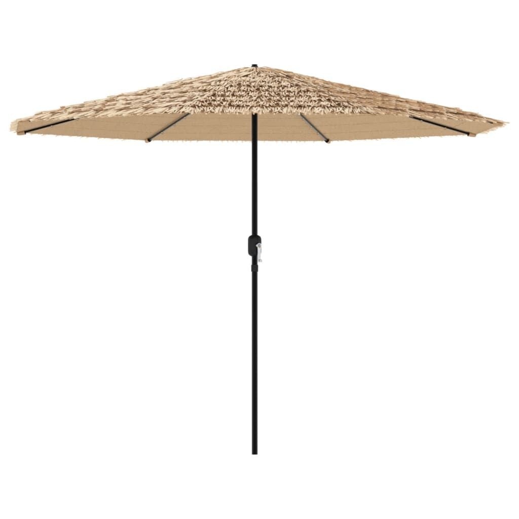 vidaXL Parasol met LED's en stalen paal 324x324x247 cm bruin
