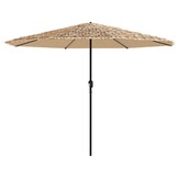 vidaXL Parasol met LED's en stalen paal 324x324x247 cm bruin