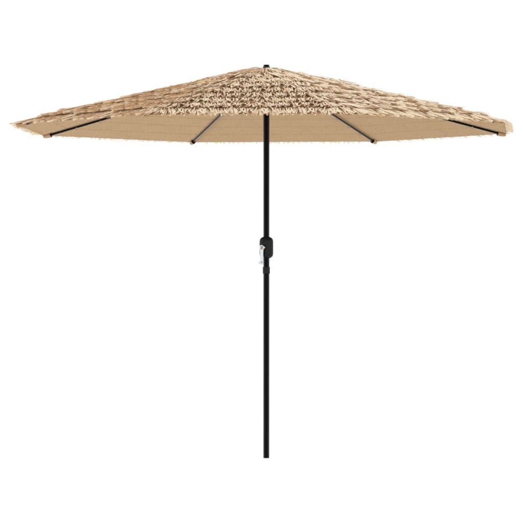 vidaXL Parasol met LED's en stalen paal 324x324x247 cm bruin