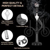 Shisha Set 77cm Aluminium, Dubbele Slangen - 34% Korting!