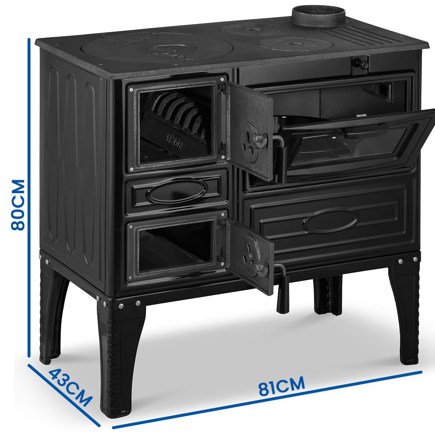 Houtfornuis/kachel SIGMA 304 Geëmailleerd | 8,7-10,7 kW | Energielabel A | 44% Korting