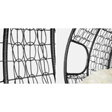2-persoons Hangstoel met Frame - Zwart/Beige - 60% Korting