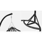 2-persoons Hangstoel met Frame - Zwart/Beige - 60% Korting