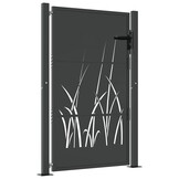 VidaXL Poort Antraciet Staal 105x130 cm Grasontwerp - 35% Korting