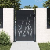 VidaXL Poort Antraciet Staal 105x130 cm Grasontwerp - 35% Korting